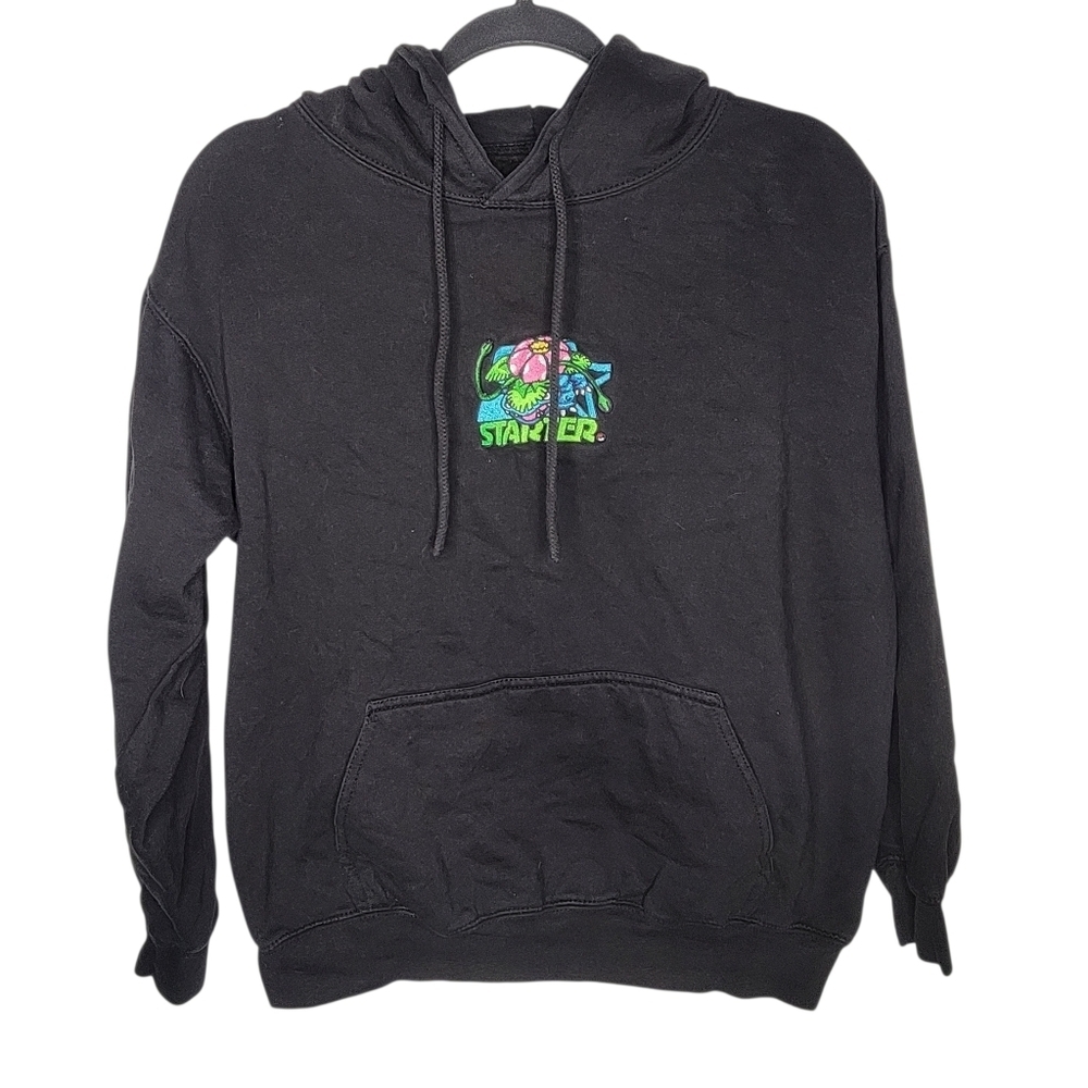Vintage Pokemon Ivysaur STARTER Pokemon Hoodie In Black Size Small Embroidered